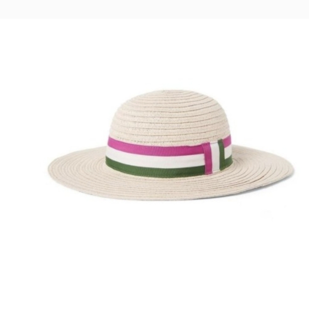 NEW! JANIE AND JACK STRAW STRIPED SUN HAT - 6 - 12 Month